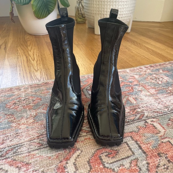 ASOS DESIGN remix premium leather sock boots in black - Picture 4 of 6